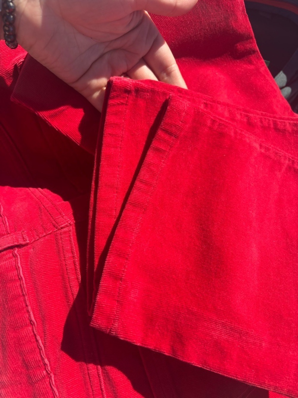 ❤️ M&S Collection Bright Red Corduroy Pants Size 8 • High Rise Straight Leg - Picture 9 of 16